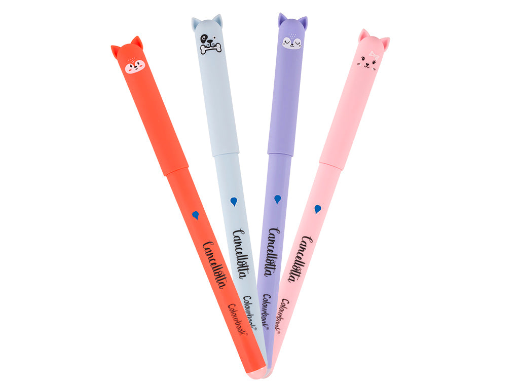 Penne gel cancellabili Cancellotta – Inchiostro nero - rosso - blu COLOURBOOK