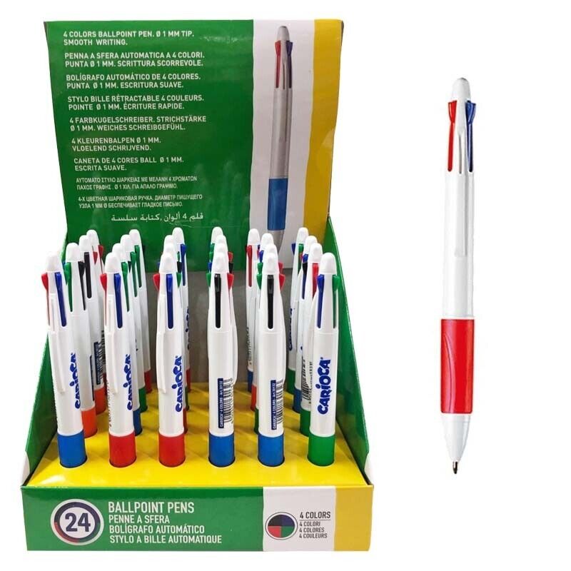 Penna Carioca a sfera 4 colori a scatto rosso blu nero verde
