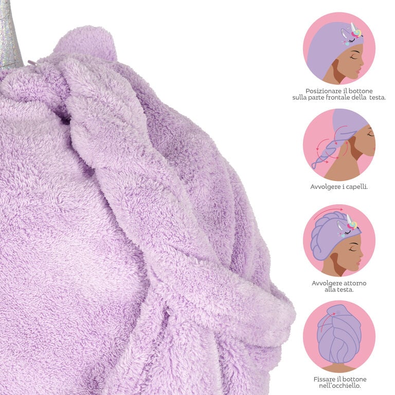 Asciugamano per Capelli a Turbante Unicorn - Love My Hair LEGAMI