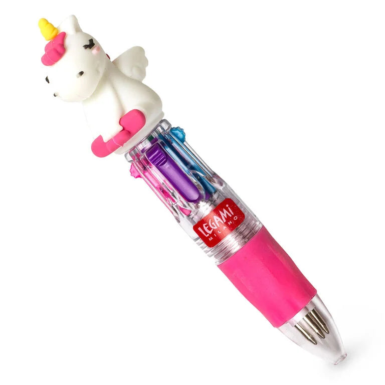 Mini Penna a Sfera 4 Colori - Unicorn - Mini Magic Rainbow LEGAMI