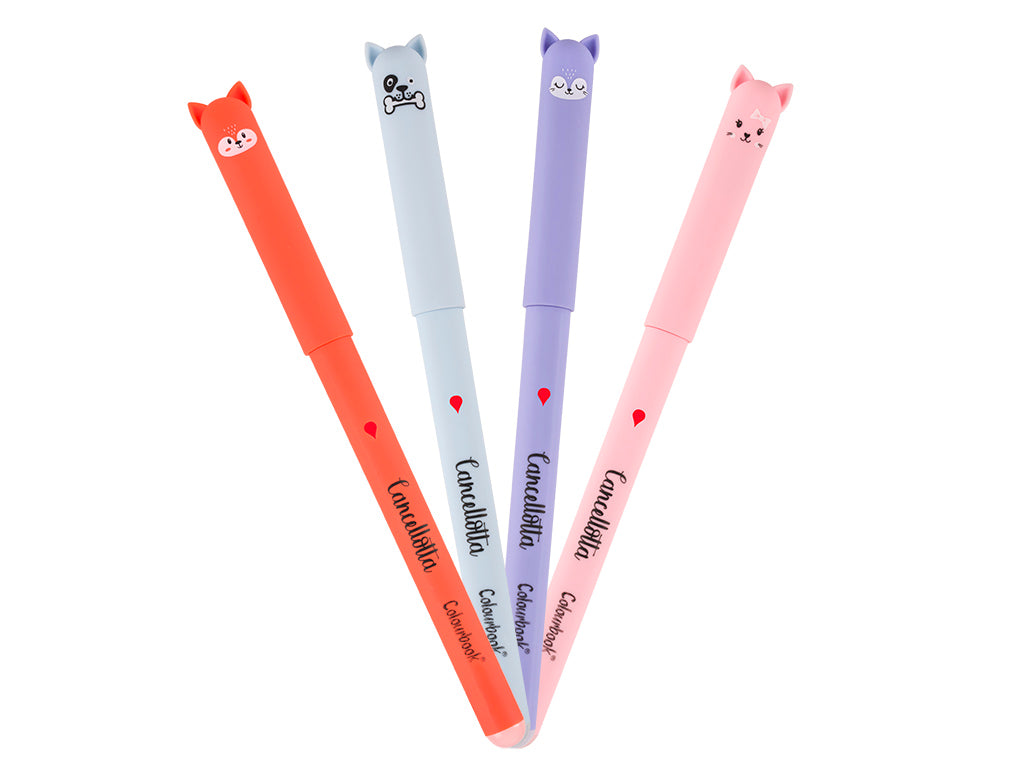 Penne gel cancellabili Cancellotta – Inchiostro nero - rosso - blu COLOURBOOK