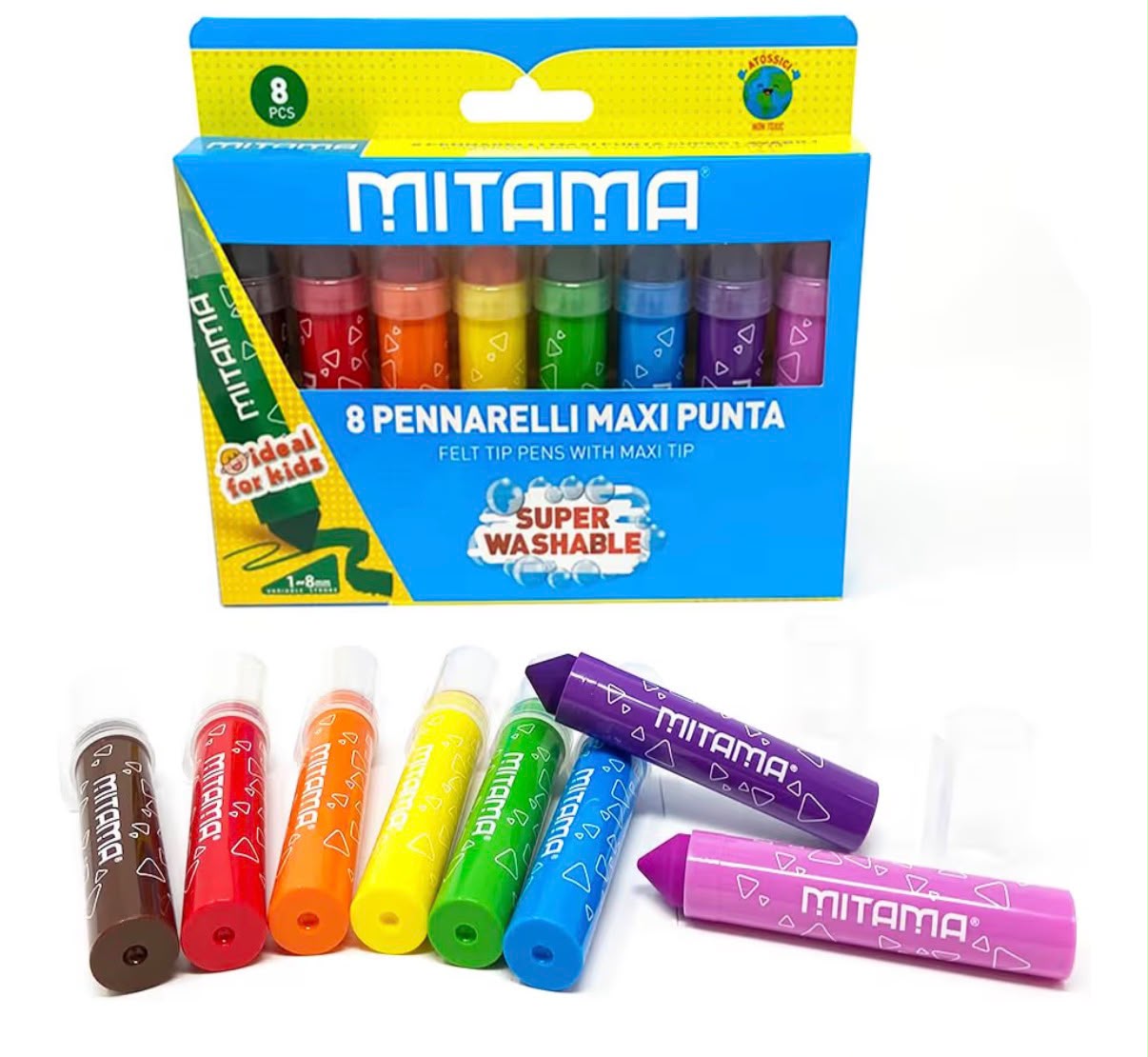 Pennarelli Mitama Jumbo Maxi Punta Super Lavabili