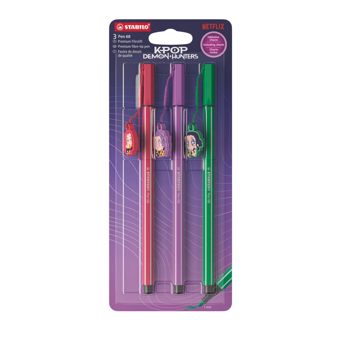 SET 3 PENNE STABILO 68 KPop Demon Hunters