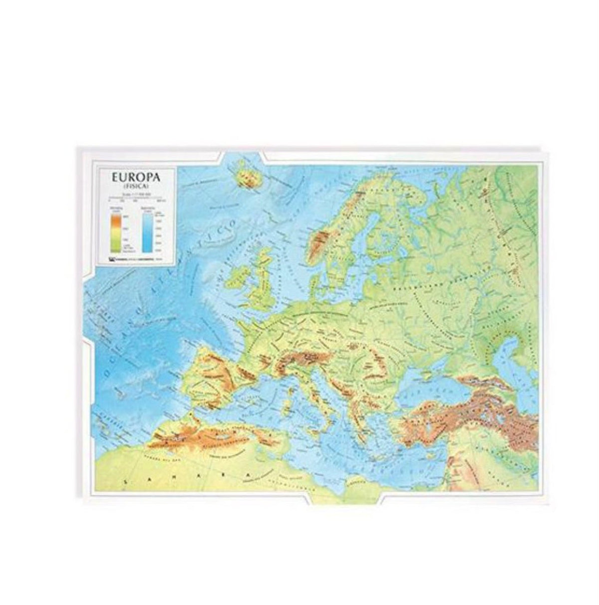 carta geografica fisica dell'Europa