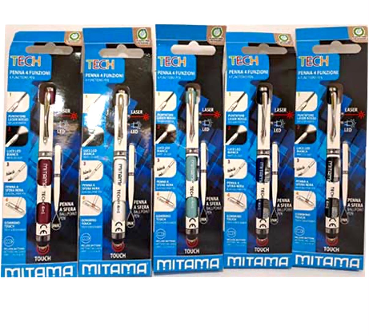 MITAMA PENNA TOUCH 4 FUNZIONI LASER LED TOUCH INKNERA