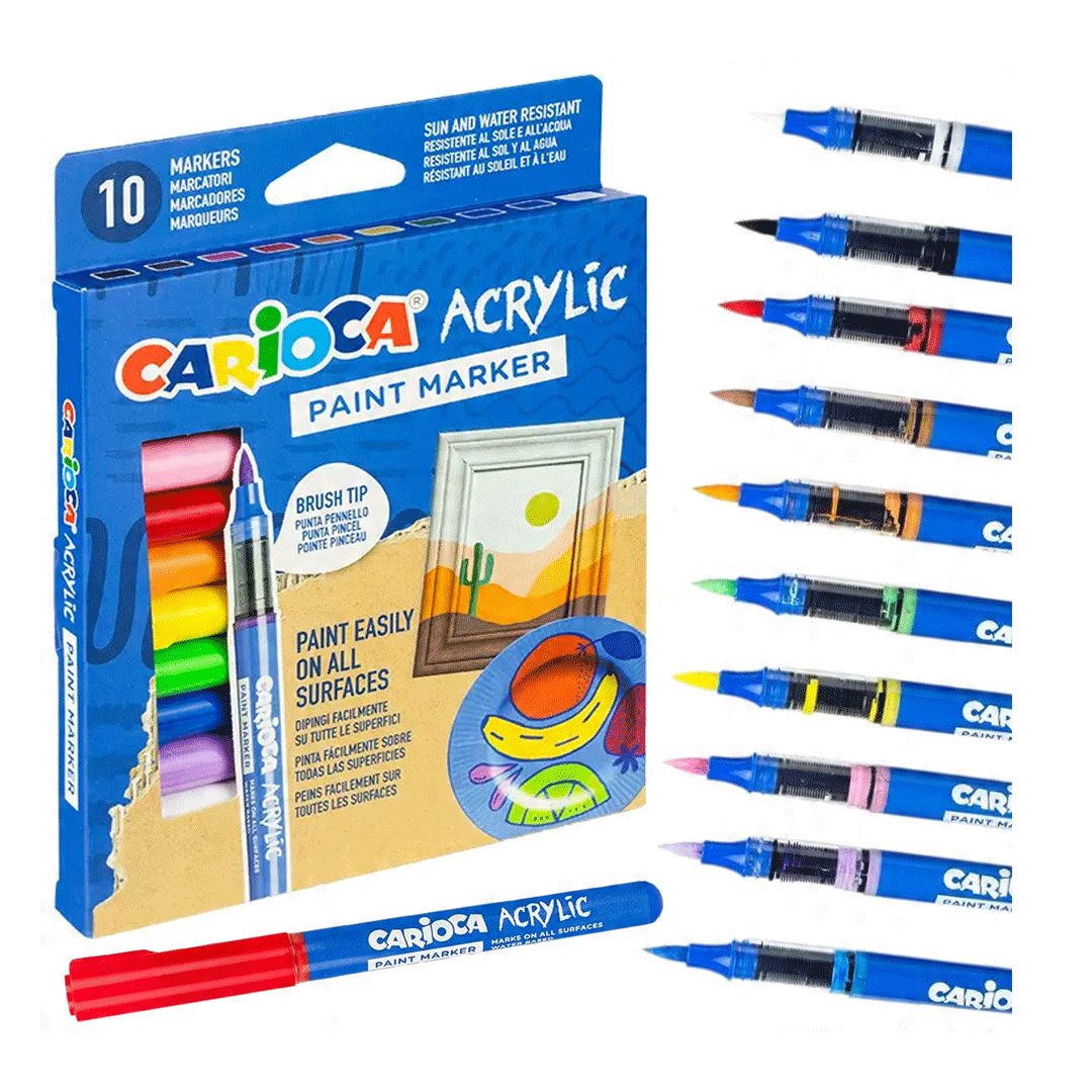 Set 10 Paint Marker Acrilico Carioca