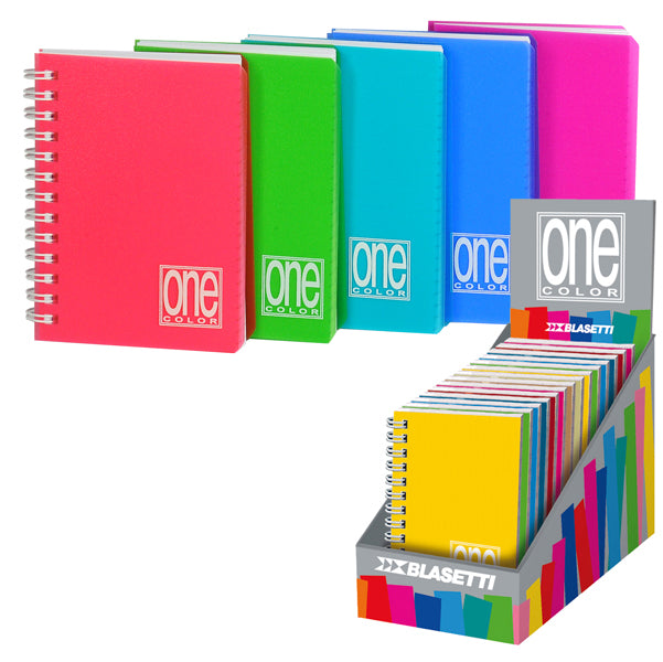 Miniquaderno One Color - A6 - forato - a quadretti - 80 fogli - 80 gr - spiralato - copertina PPL - Blasetti