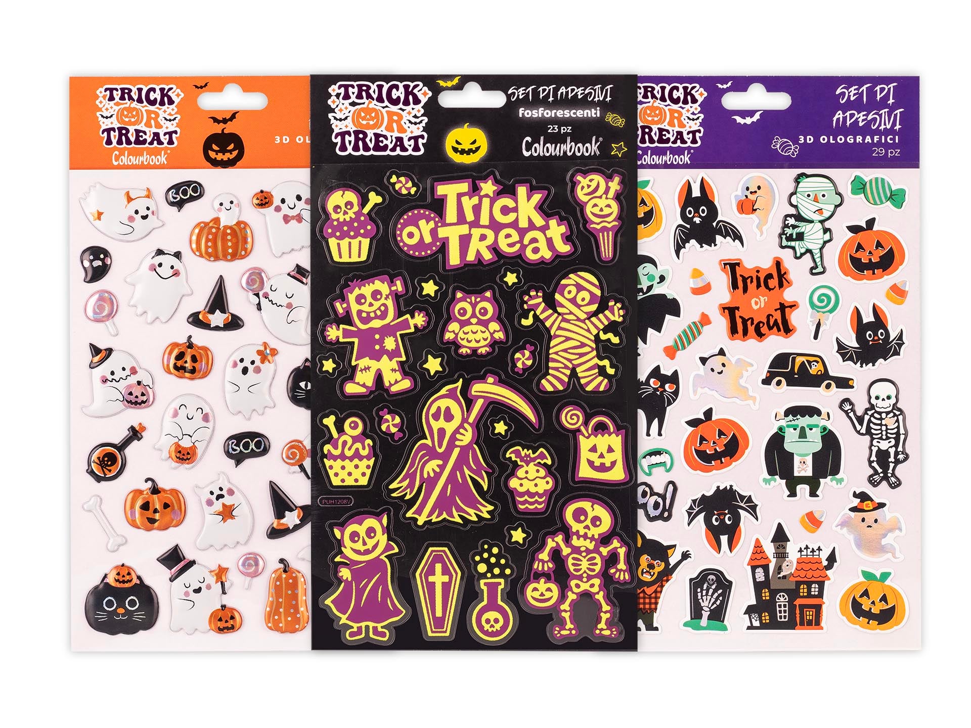 Set Stickers Halloween Fluorescenti – BY COLOURBOOK