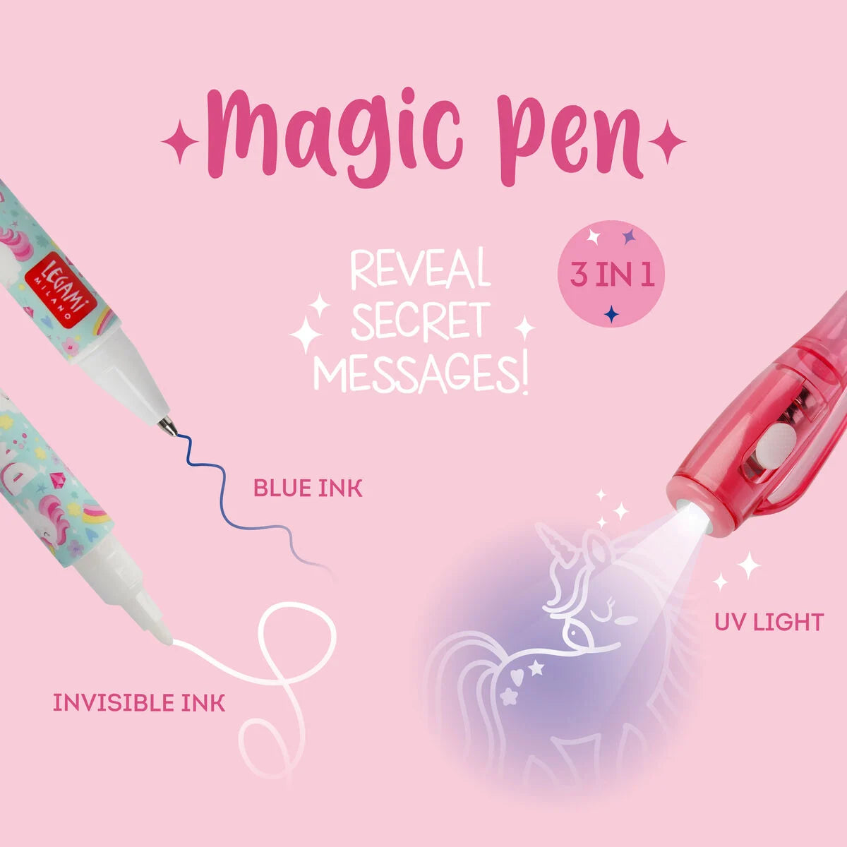 Penna con Inchiostro Invisibile - Unicorn - Magic Pen LEGAMI