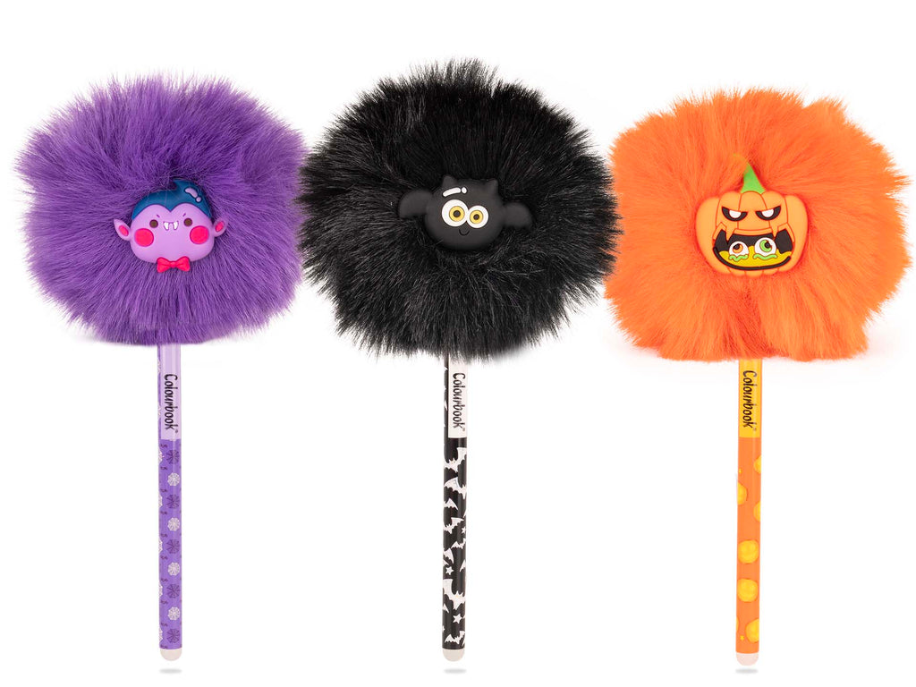 Penna cancellabile Puff Halloween con topper pon-pon