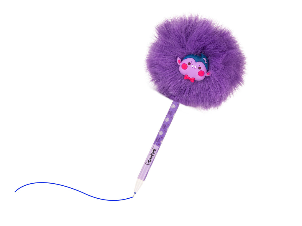 Penna cancellabile Puff Halloween con topper pon-pon