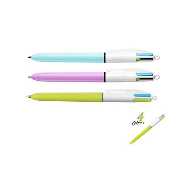 Penna Bic 4 colori soft pastel