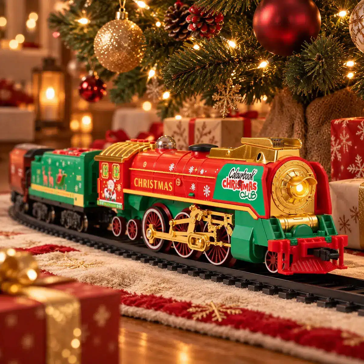 Trenino di Natale Holly Jolly Express con luci, fumo ed effetti sonori colourbook